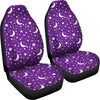 Moon Purple Pattern Print Universal Fit Car Seat Covers-grizzshop