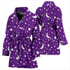 Moon Purple Pattern Print Women Long Robe-grizzshop