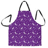 Moon Purple Pattern Print Women's Apron-grizzshop