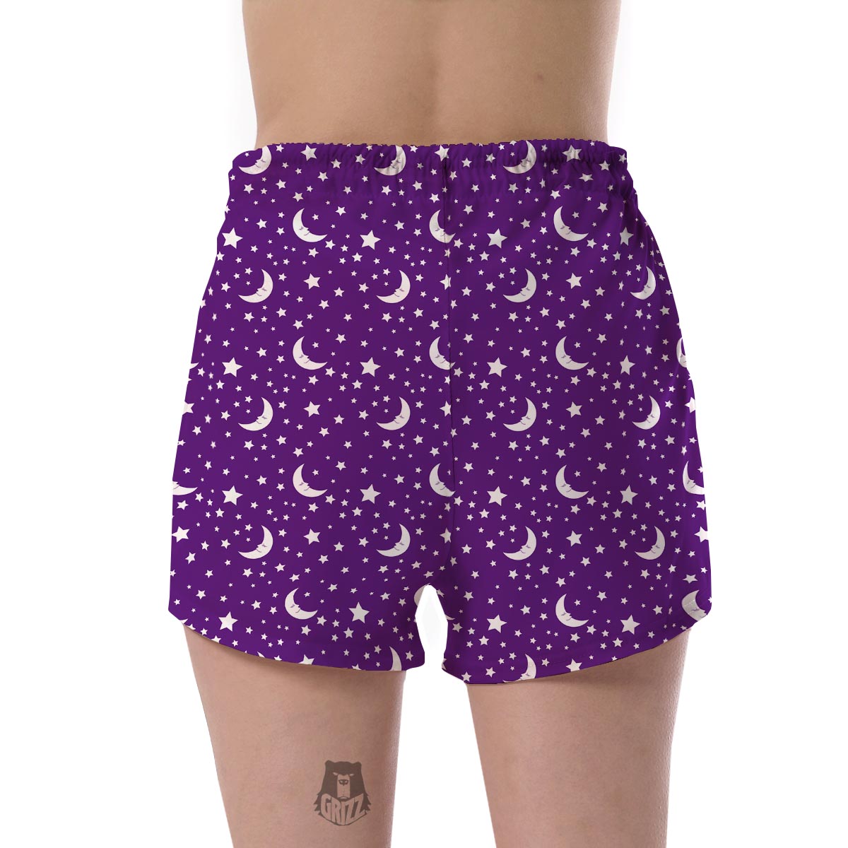 Moon Purple Pattern Print Women's Shorts-grizzshop