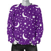 Moon Purple Pattern Print Women's Sweatshirt-grizzshop