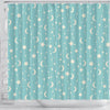 Moon Star Pattern Print Bathroom Shower Curtain-grizzshop