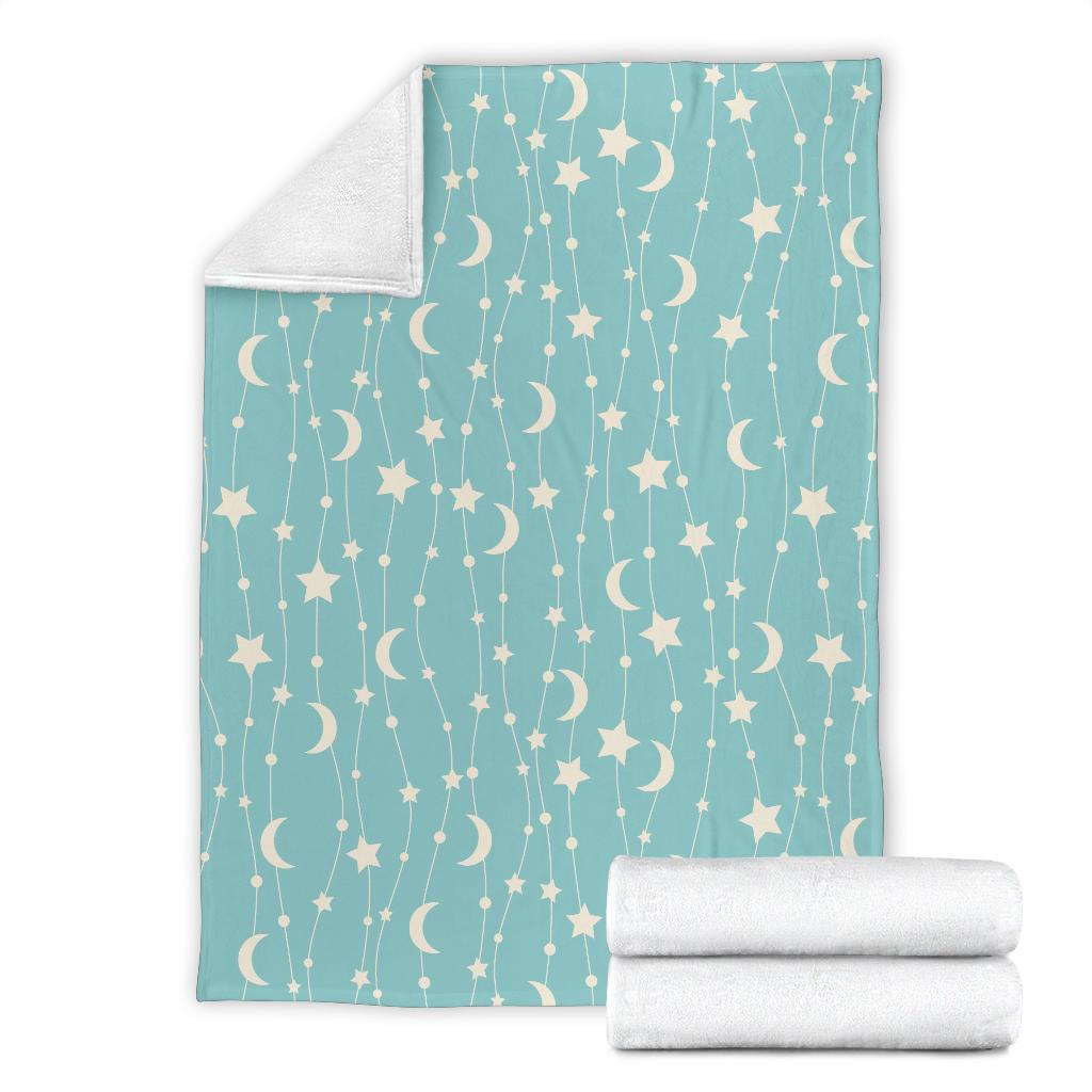 Moon Star Pattern Print Blanket-grizzshop