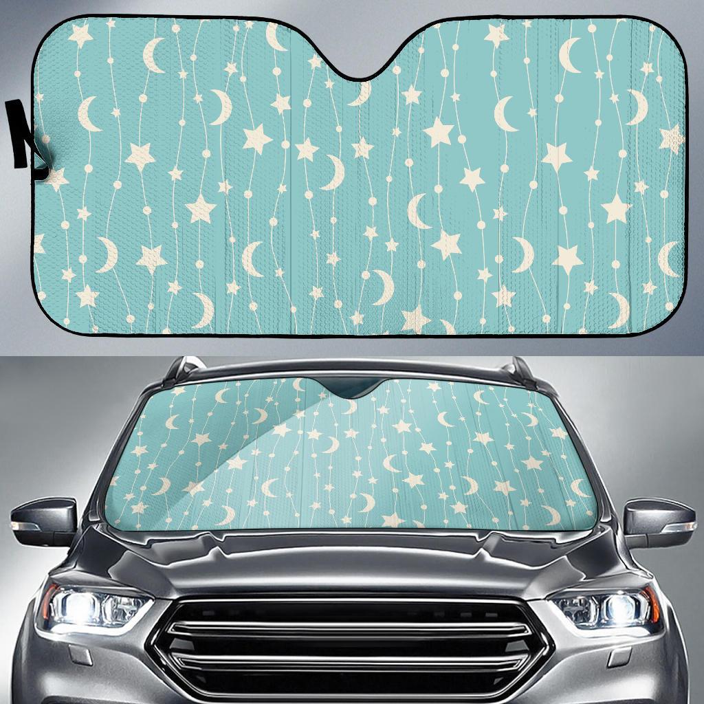 Moon Star Pattern Print Car Sun Shade-grizzshop