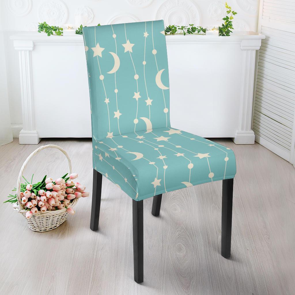 Moon Star Pattern Print Chair Cover-grizzshop