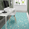 Moon Star Pattern Print Floor Mat-grizzshop