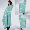 Moon Star Pattern Print Hooded Blanket-grizzshop