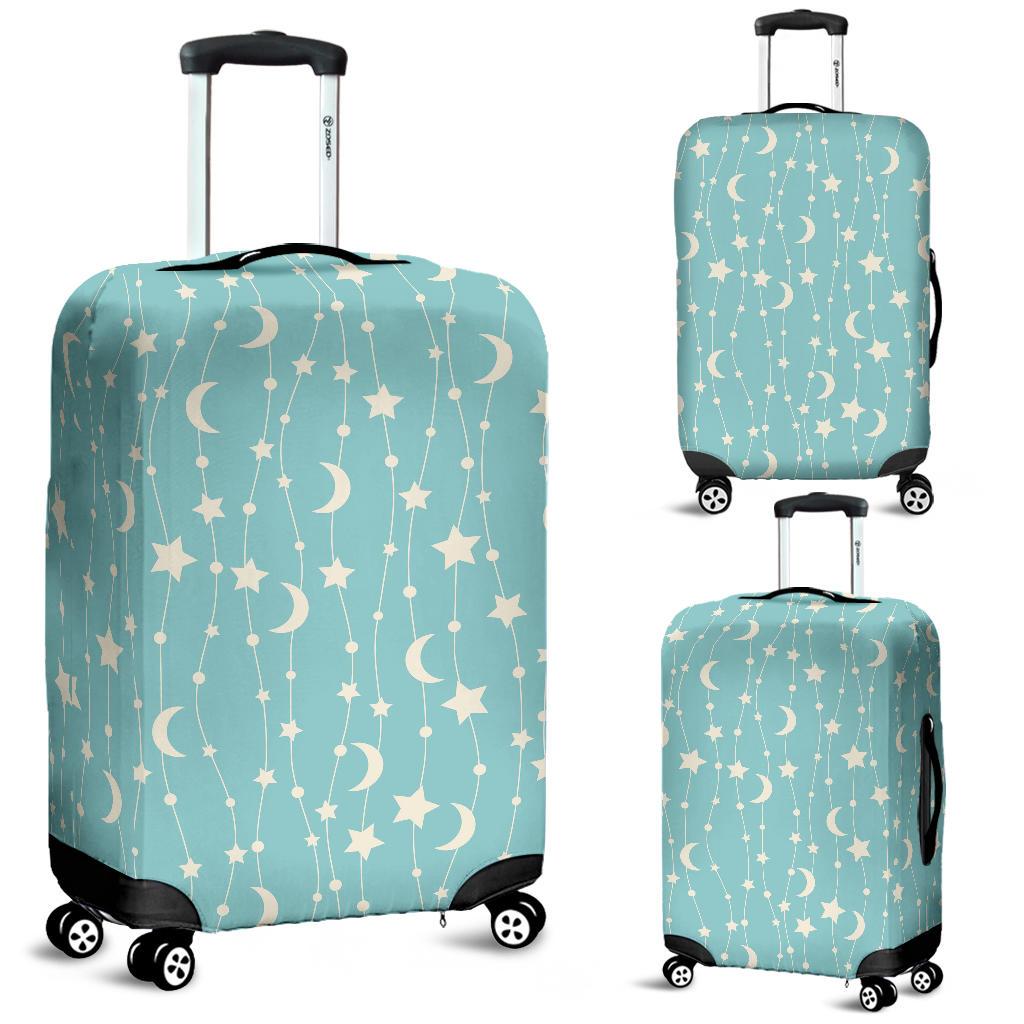 Moon Star Pattern Print Luggage Cover Protector-grizzshop