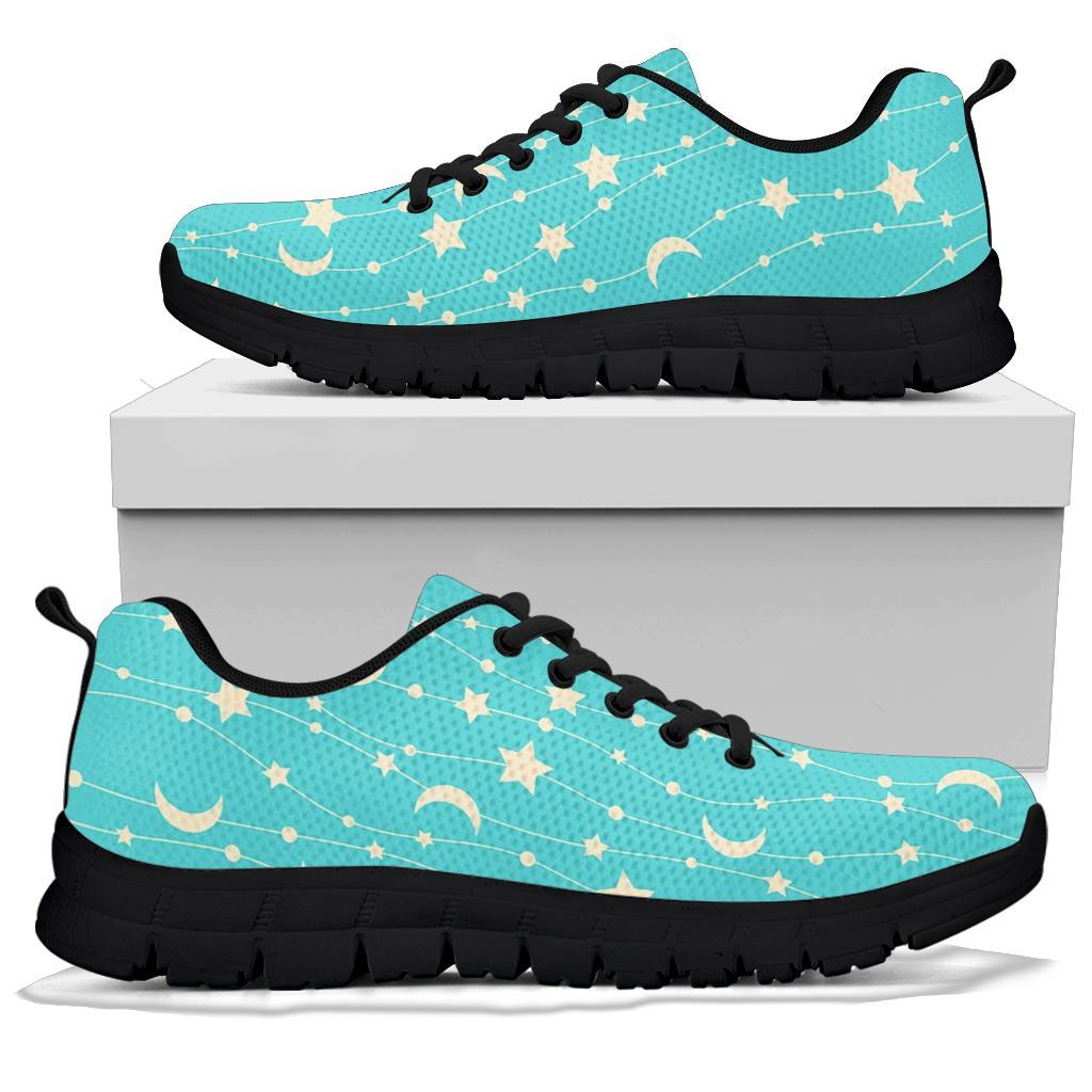 Moon Star Pattern Print Sneaker Shoes For Men Women-grizzshop