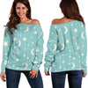Load image into Gallery viewer, Moon Star Pattern Print Women Off Shoulder Sweatshirt-grizzshop