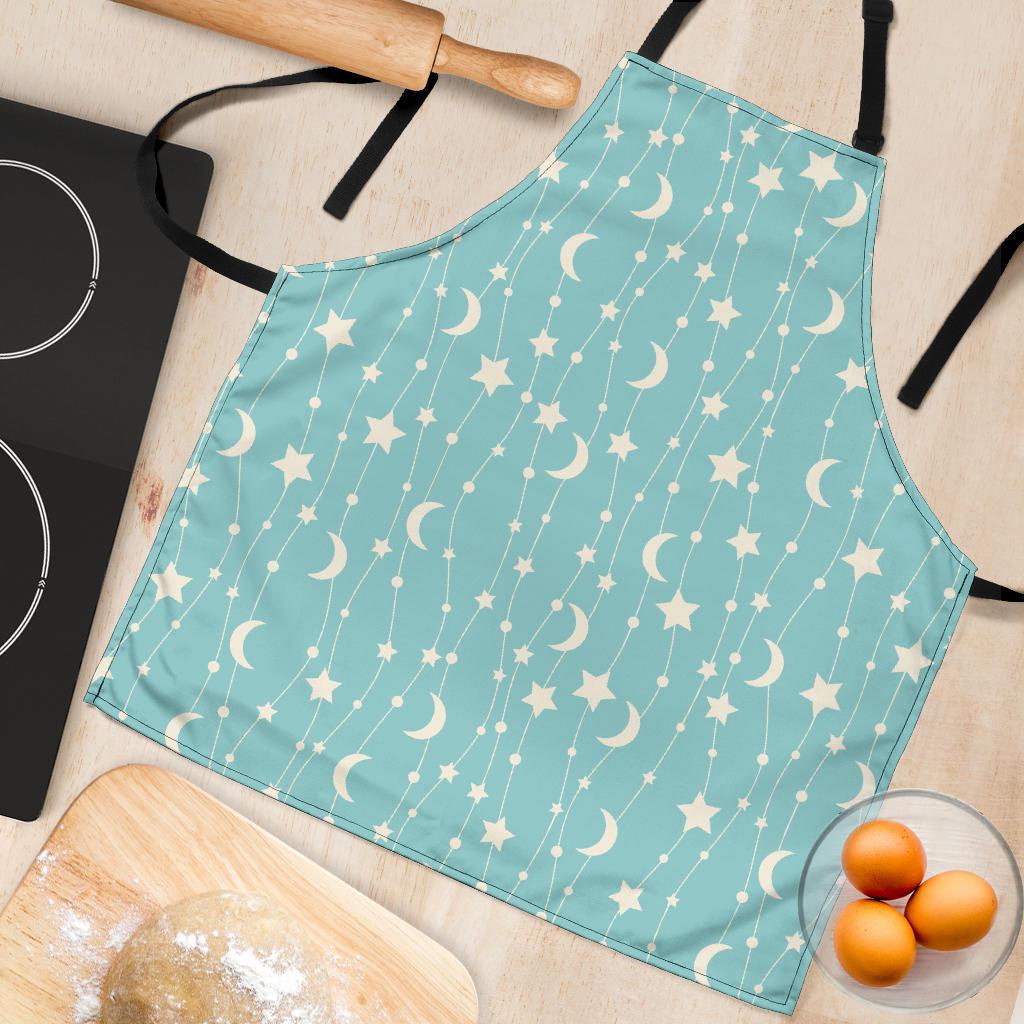 Moon Star Pattern Print Women's Apron-grizzshop