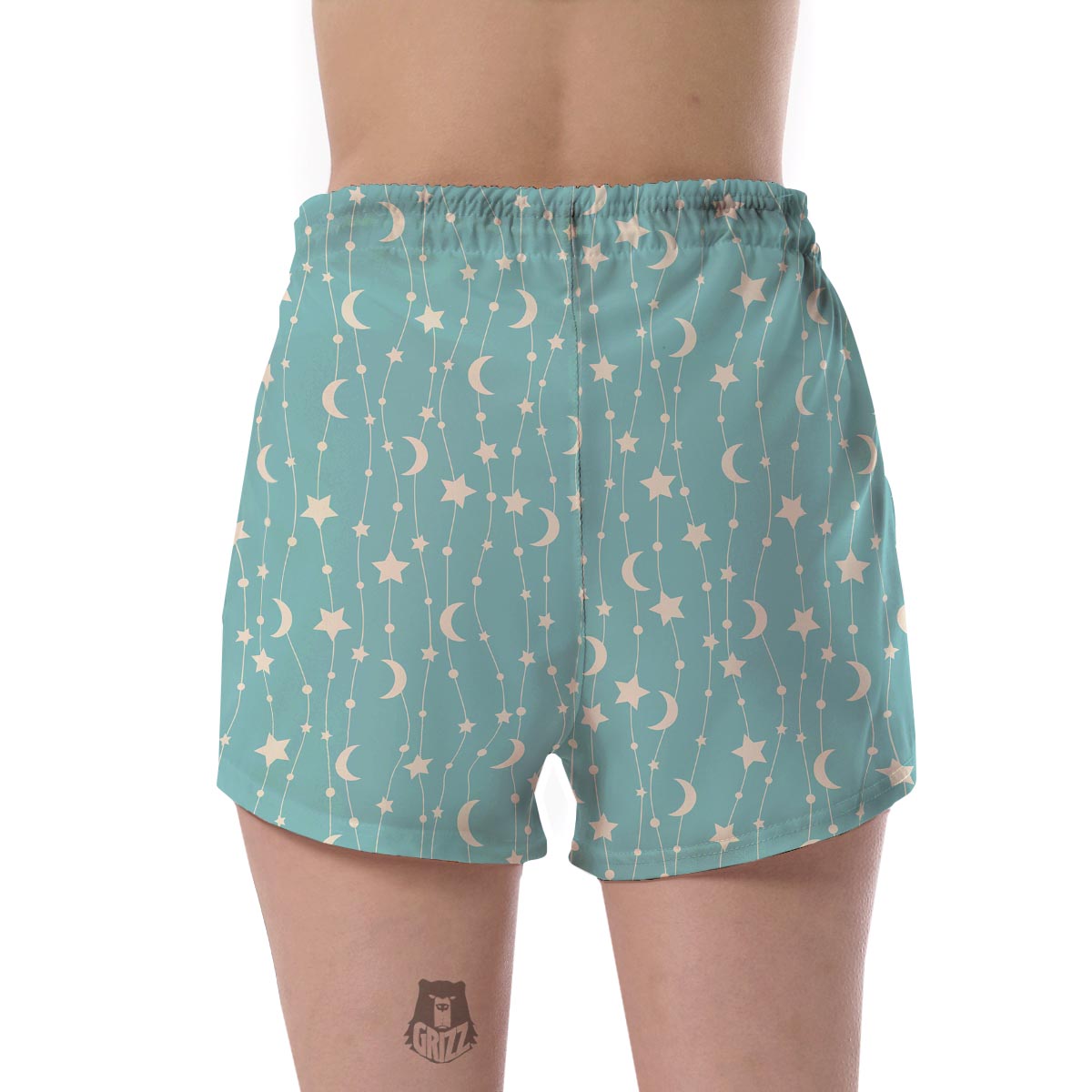 Moon Star Pattern Print Women's Shorts-grizzshop