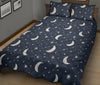 Moon Star Print Pattern Bed Set Quilt-grizzshop