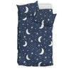 Moon Star Print Pattern Duvet Cover Bedding Set-grizzshop