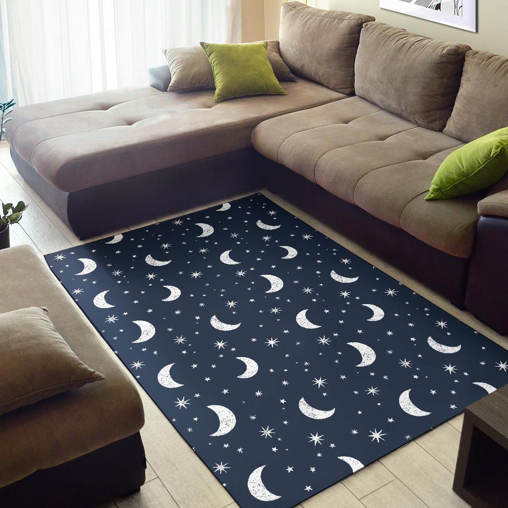 Moon Star Print Pattern Floor Mat-grizzshop