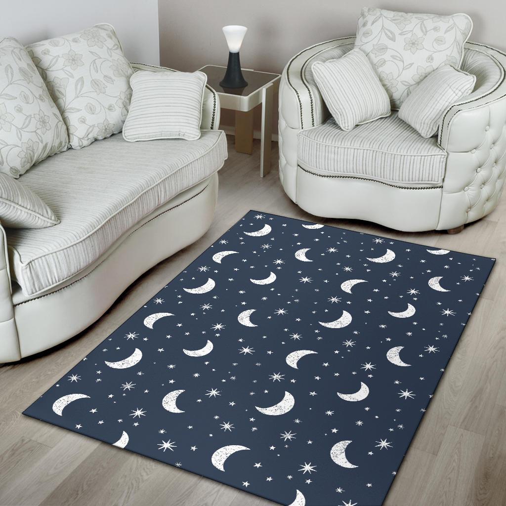 Moon Star Print Pattern Floor Mat-grizzshop