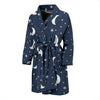 Moon Star Print Pattern Men Long Robe-grizzshop