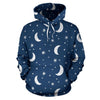 Moon Star Print Pattern Men Women Pullover Hoodie-grizzshop