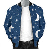 Moon Star Print Pattern Men's Bomber Jacket-grizzshop