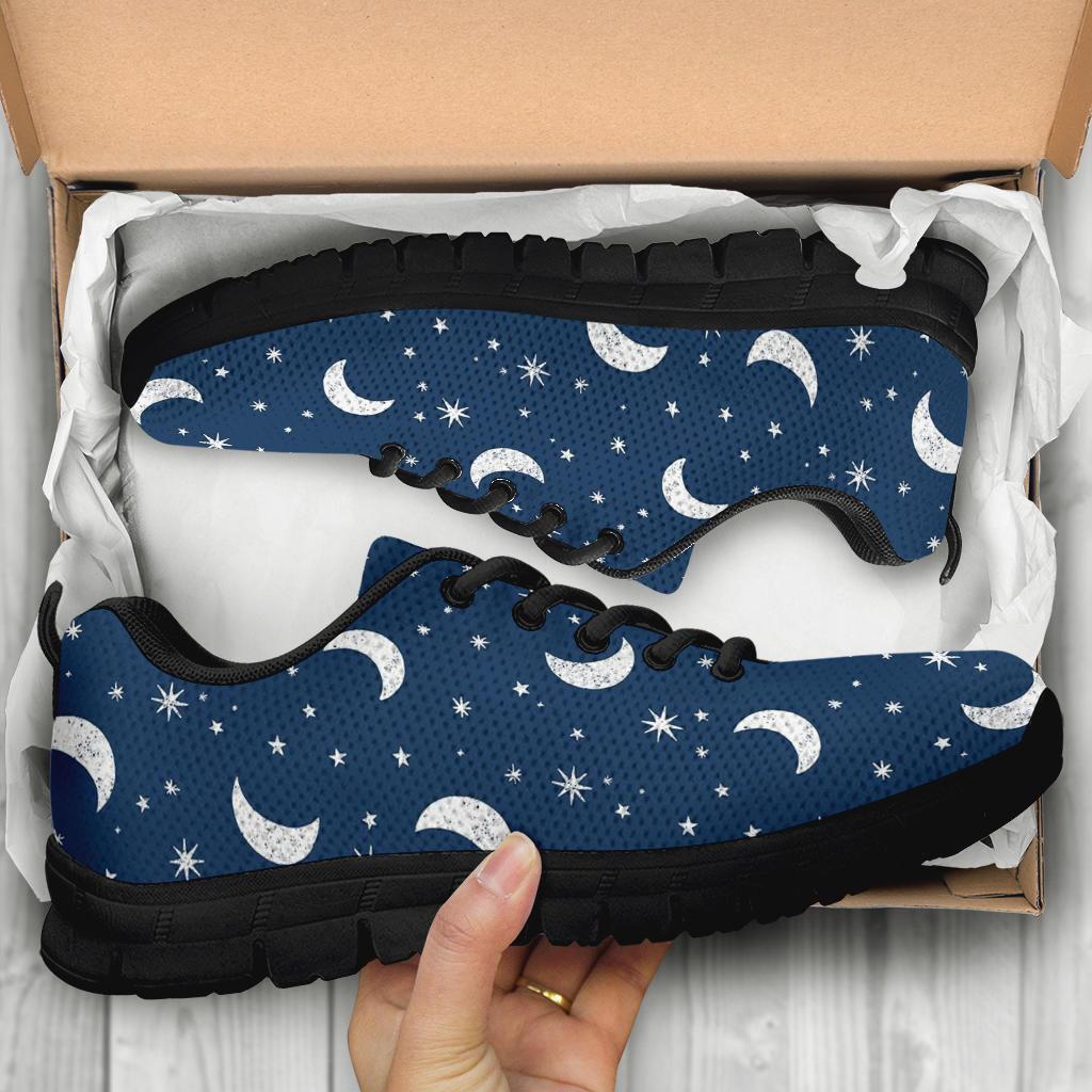 Moon Star Print Pattern Sneaker Shoes For Men Women-grizzshop