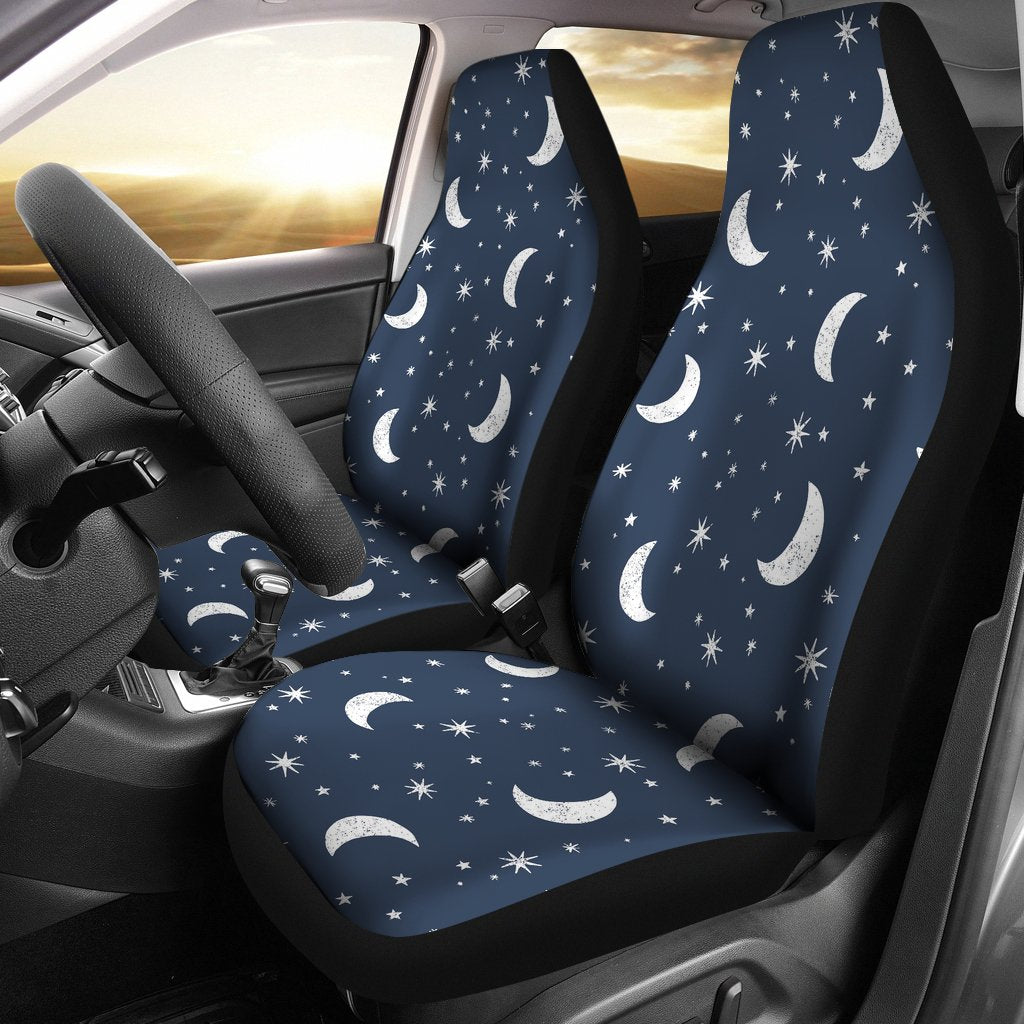 Moon Star Print Pattern Universal Fit Car Seat Covers-grizzshop