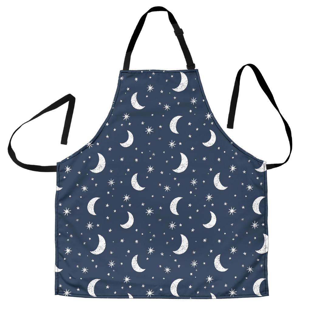 Moon Star Print Pattern Women's Apron-grizzshop