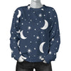 Moon Star Print Pattern Women's Sweatshirt-grizzshop