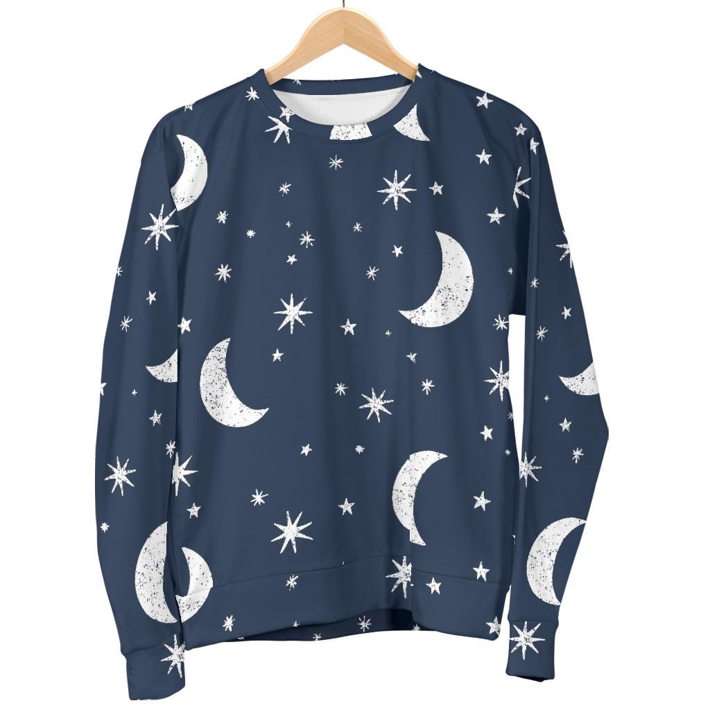 Moon Star Print Pattern Women's Sweatshirt-grizzshop