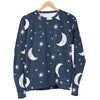 Moon Star Print Pattern Women's Sweatshirt-grizzshop