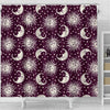 Moon Sun Celestial Pattern Print Bathroom Shower Curtain-grizzshop