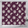 Moon Sun Celestial Pattern Print Bathroom Shower Curtain-grizzshop