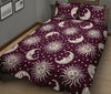 Moon Sun Celestial Pattern Print Bed Set Quilt-grizzshop