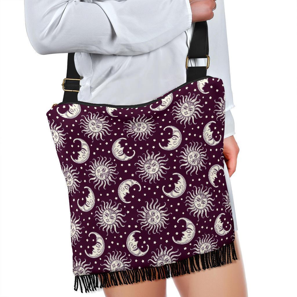 Moon Sun Celestial Pattern Print Crossbody bags-grizzshop