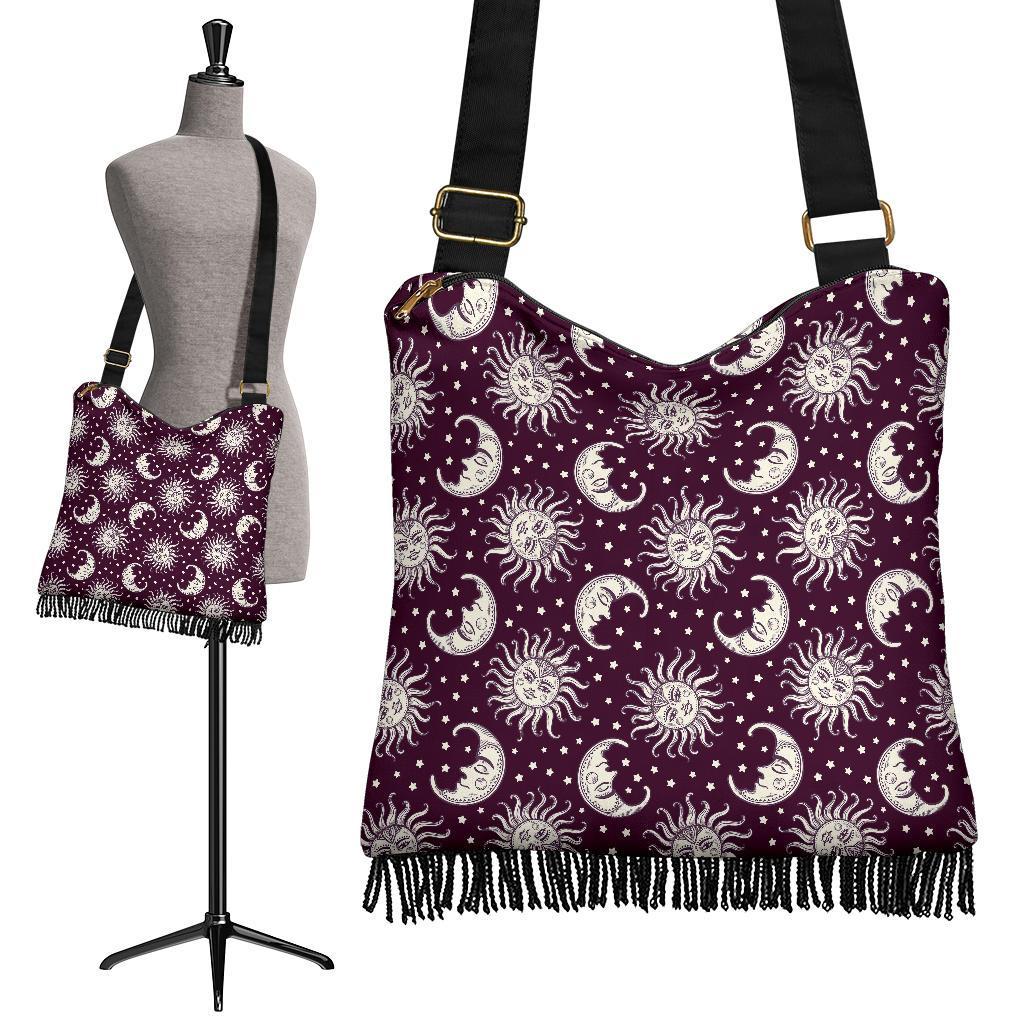 Moon Sun Celestial Pattern Print Crossbody bags-grizzshop