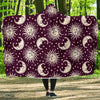 Moon Sun Celestial Pattern Print Hooded Blanket-grizzshop