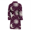 Moon Sun Celestial Pattern Print Men Long Robe-grizzshop