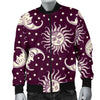 Moon Sun Celestial Pattern Print Men's Bomber Jacket-grizzshop