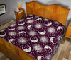 Moon Sun Celestial Pattern Print Quilt-grizzshop