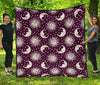 Moon Sun Celestial Pattern Print Quilt-grizzshop