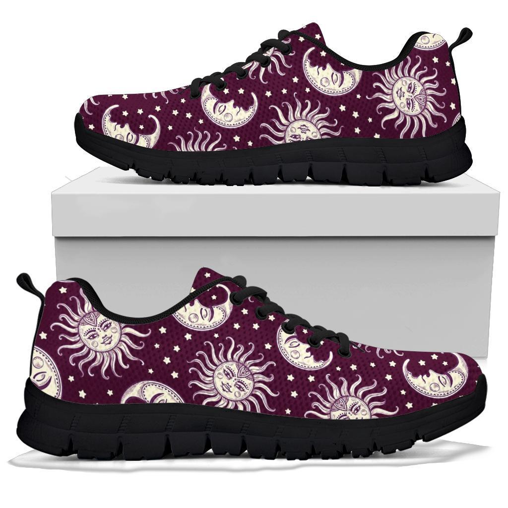 Moon Sun Celestial Pattern Print Sneaker Shoes For Men Women-grizzshop