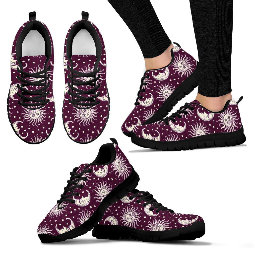 Moon Sun Celestial Pattern Print Sneaker Shoes For Men Women-grizzshop