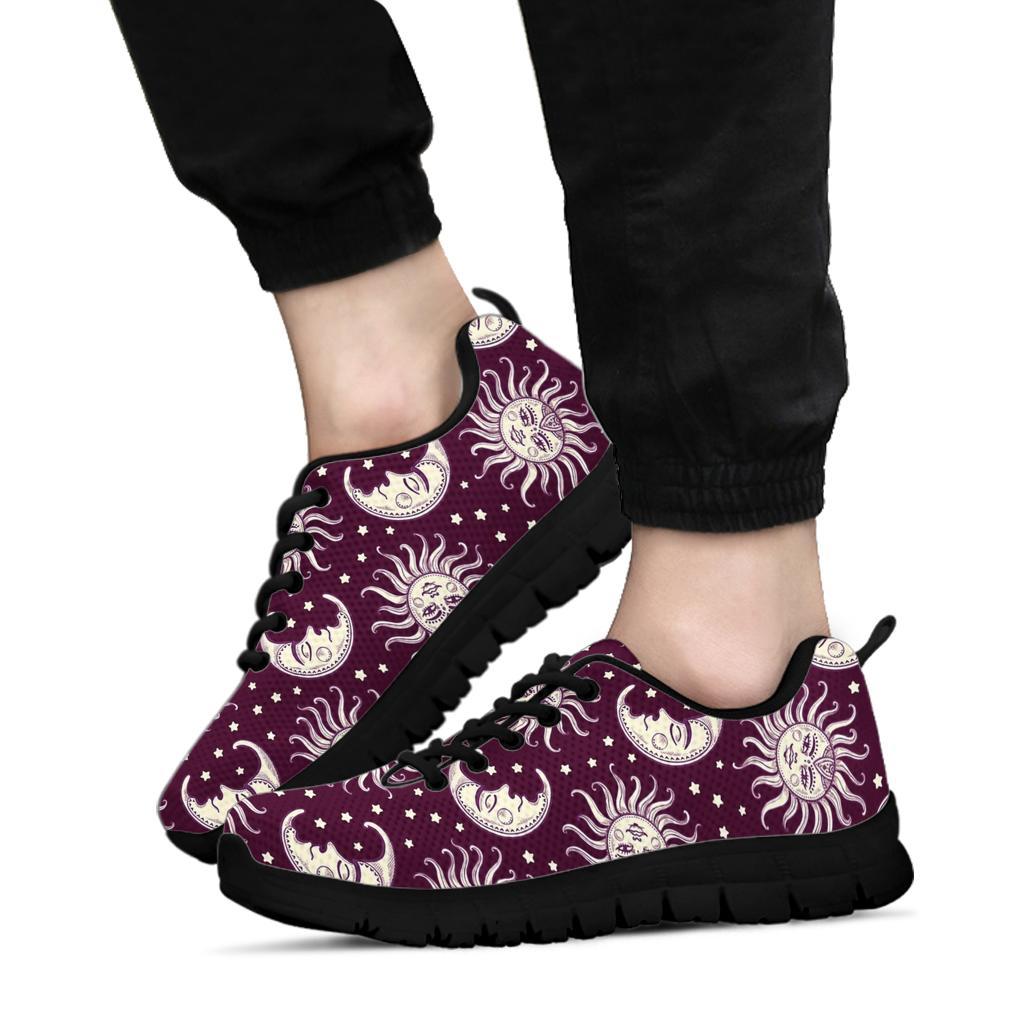 Moon Sun Celestial Pattern Print Sneaker Shoes For Men Women-grizzshop