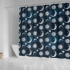 Moon Sun Pattern Print Bathroom Shower Curtain-grizzshop