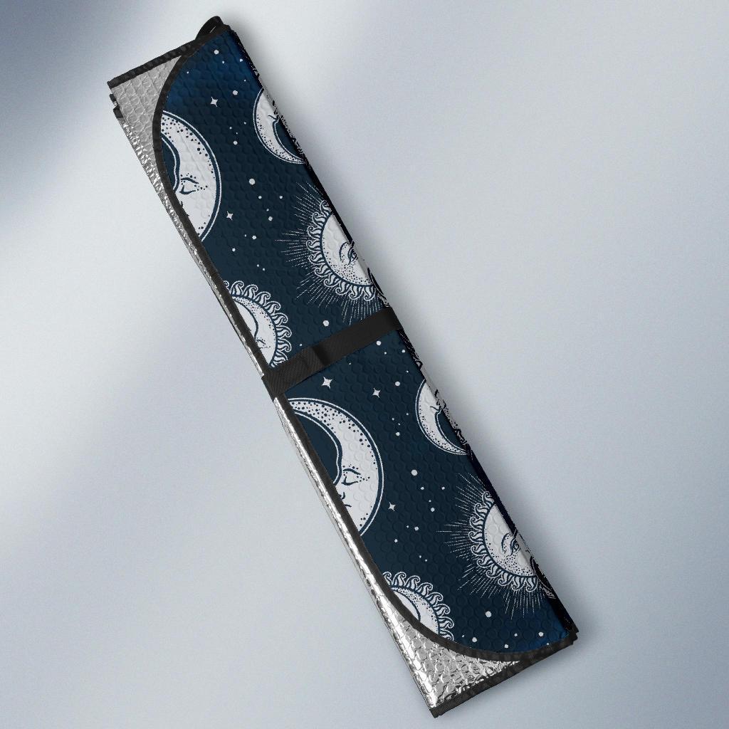 Moon Sun Pattern Print Car Sun Shade-grizzshop