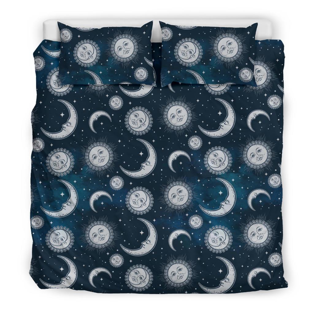 Moon Sun Pattern Print Duvet Cover Bedding Set-grizzshop