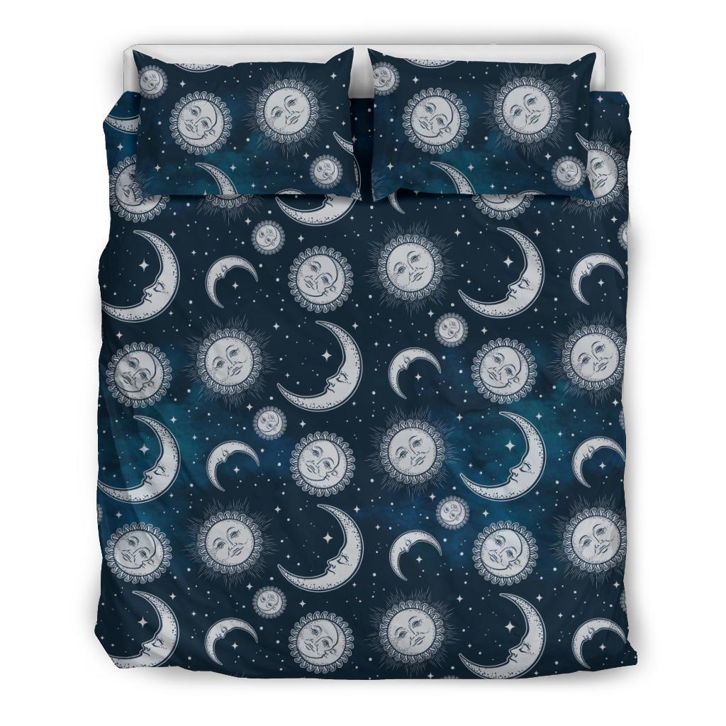 Moon Sun Pattern Print Duvet Cover Bedding Set-grizzshop