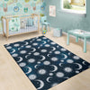 Moon Sun Pattern Print Floor Mat-grizzshop