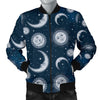 Moon Sun Pattern Print Men's Bomber Jacket-grizzshop