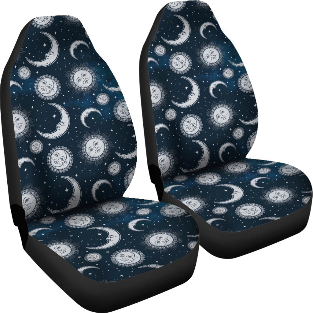 Moon Sun Pattern Print Universal Fit Car Seat Covers-grizzshop