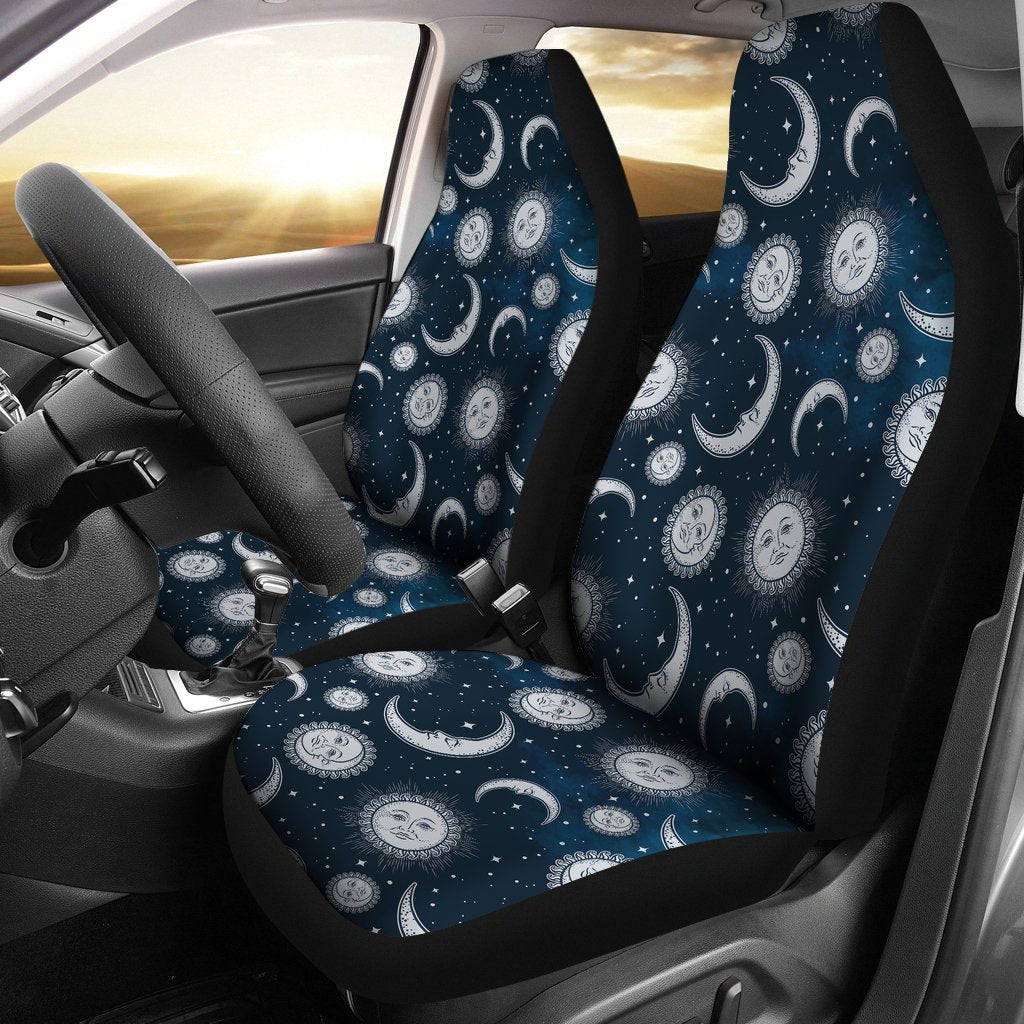 Moon Sun Pattern Print Universal Fit Car Seat Covers-grizzshop